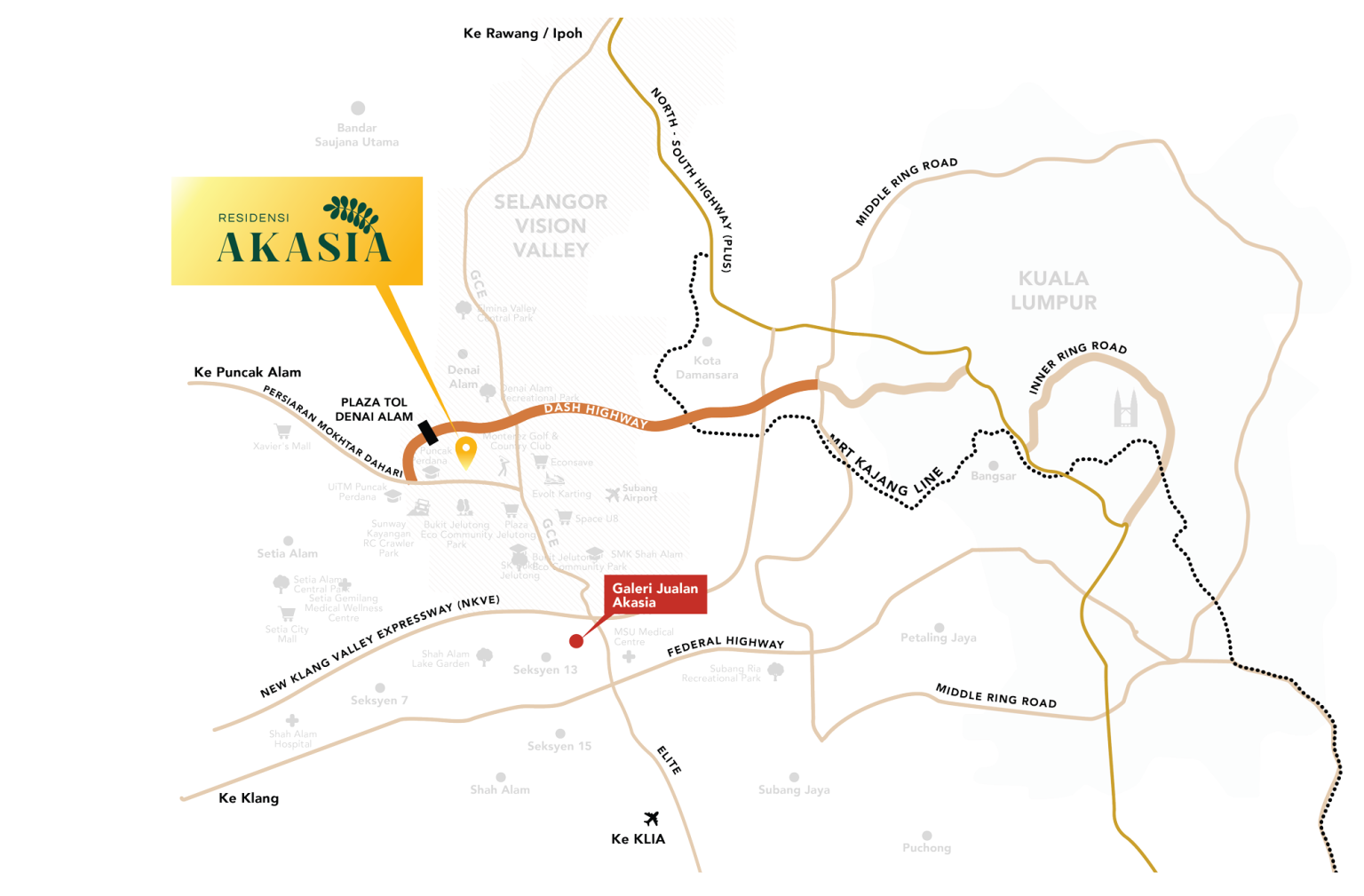 Ketersambungan [Lokasi Residensi Akasia berdekatan DASH highway]